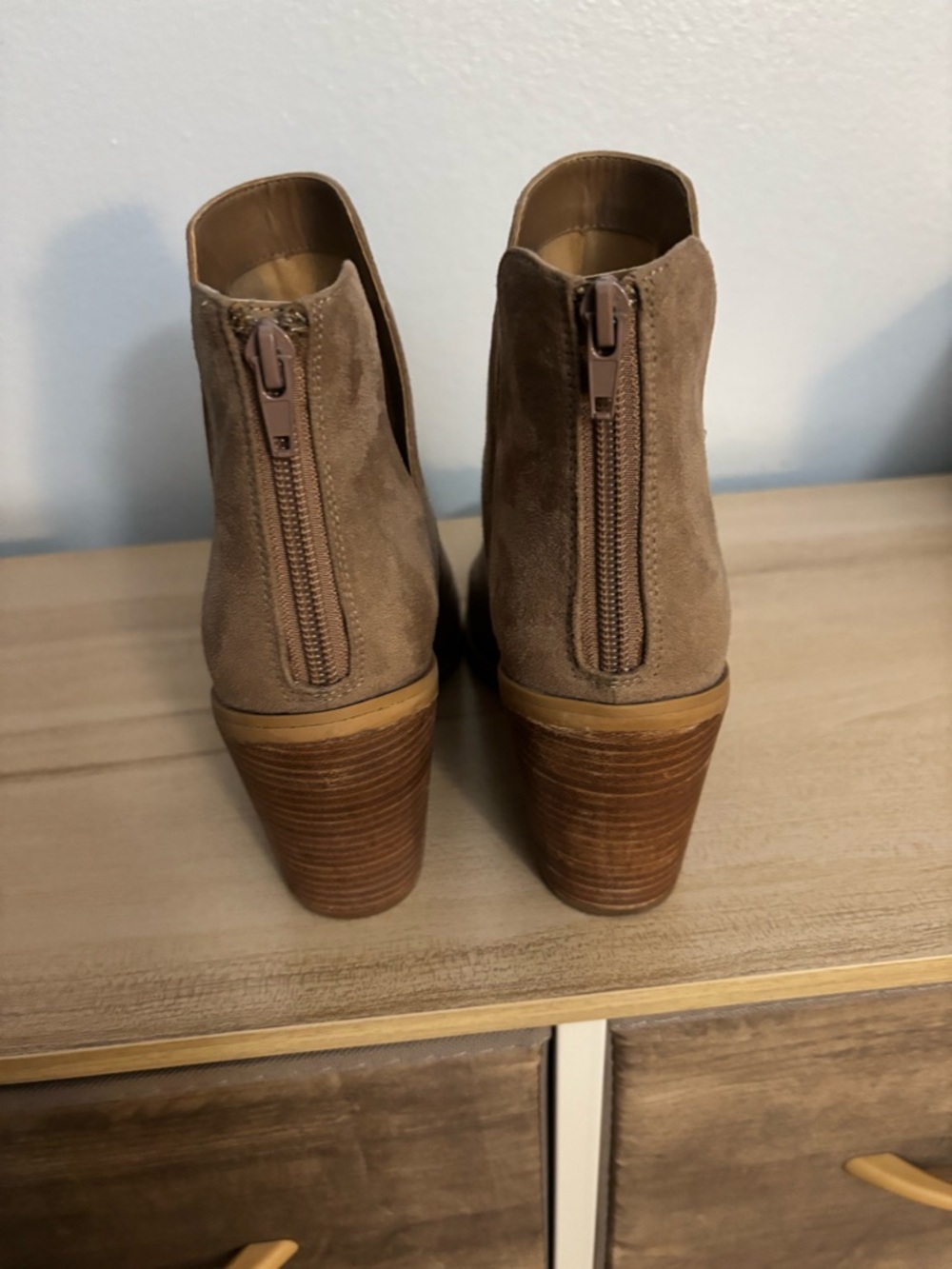 Abound Taupe Suede Pointed Toe Ankle Booties - Picture 4 of 7